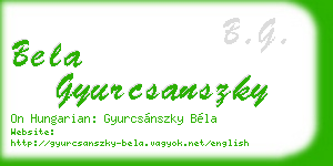 bela gyurcsanszky business card