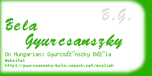 bela gyurcsanszky business card